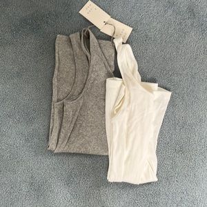 Bundle! Grey and white ribbed A New Day Tanks